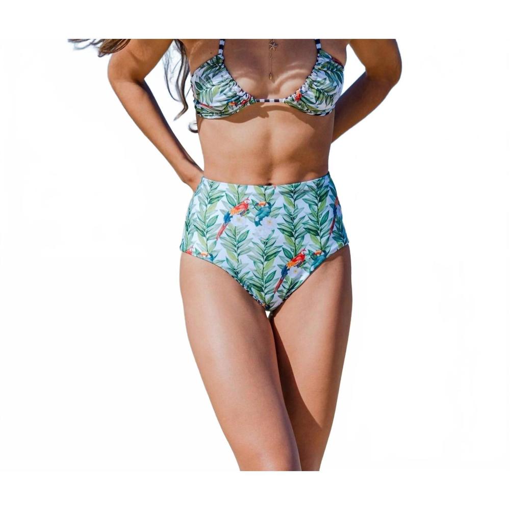 NEW LIA SAHARA multi-way reversible triangle bikini top in parrots in bloom